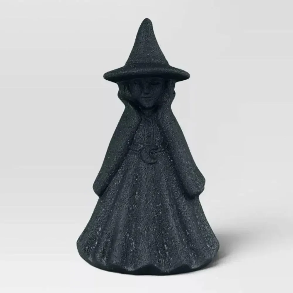 Target Hyde & Eek Terracotta Textured Black Ceramic Witch Figure Halloween NEW